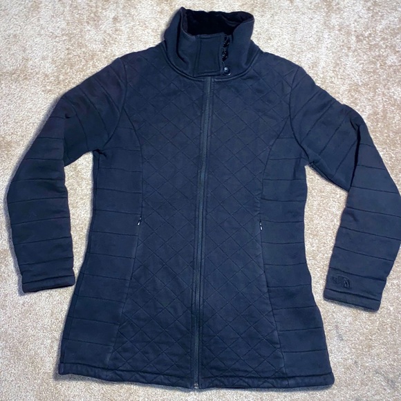 The North Face Jackets & Blazers - The North Face Black Quilted Cotton Fuzzy Lined Zip Jacket Women’s L